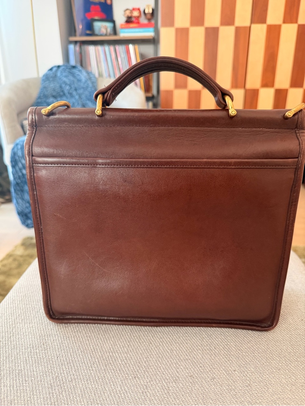 Coach Vintage Willis Brown Leather Brass Hardware - Picture 3 of 9